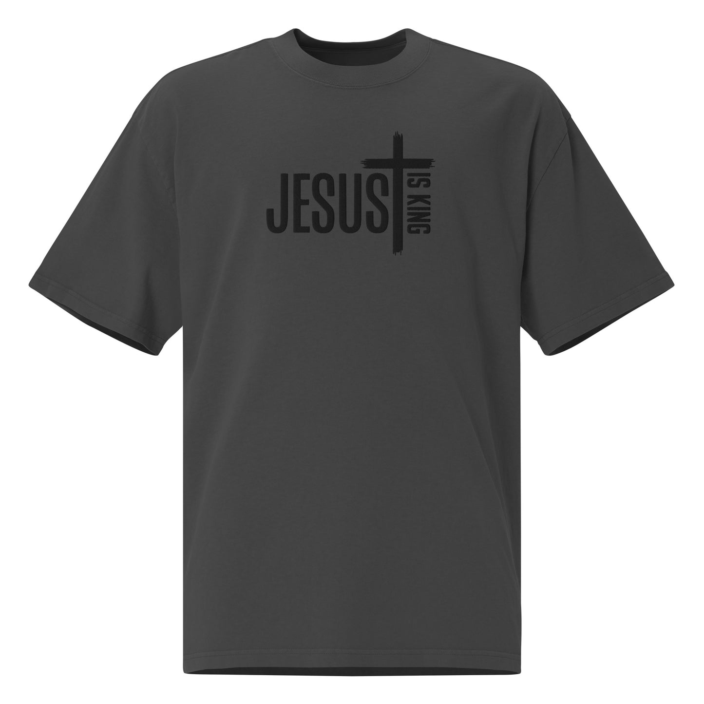 Jesus is King Embroidered Oversized Tee