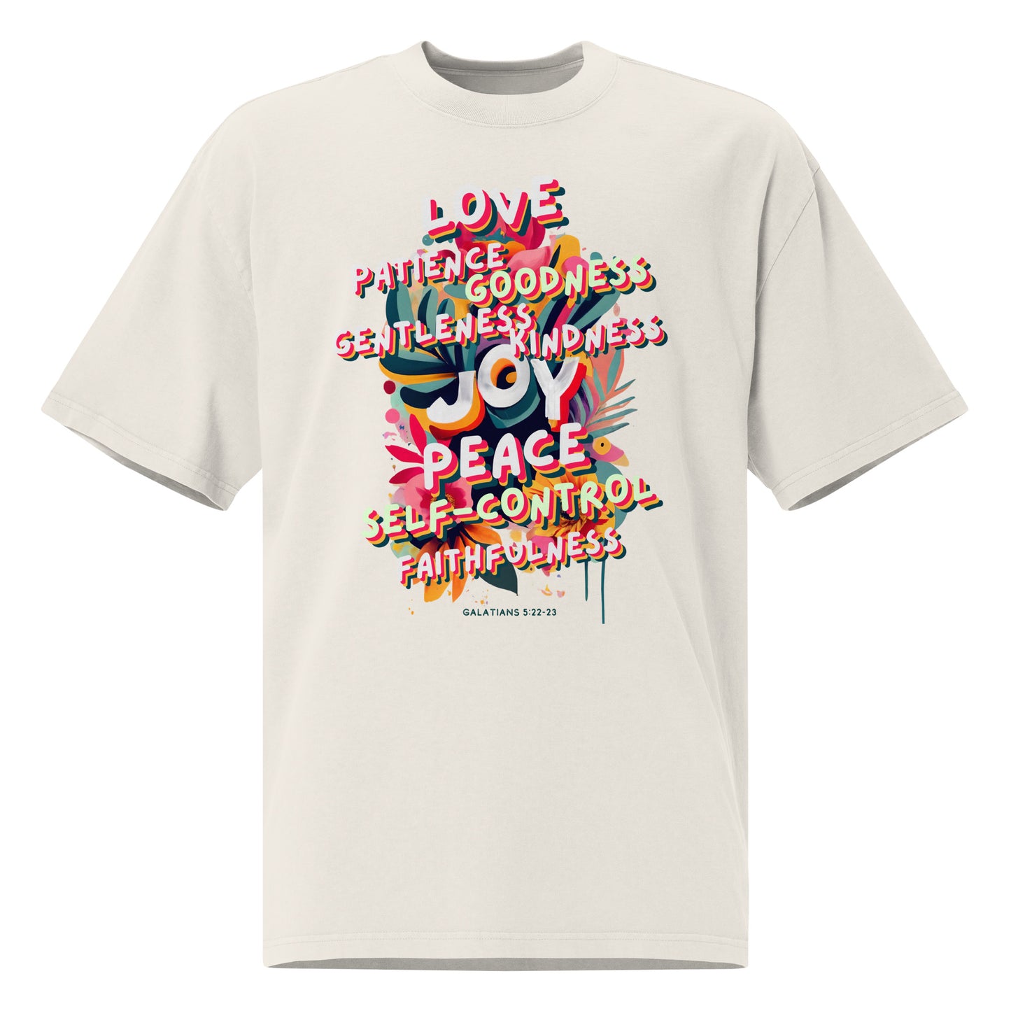 Fruit of the Spirit Oversized Tee (black text)