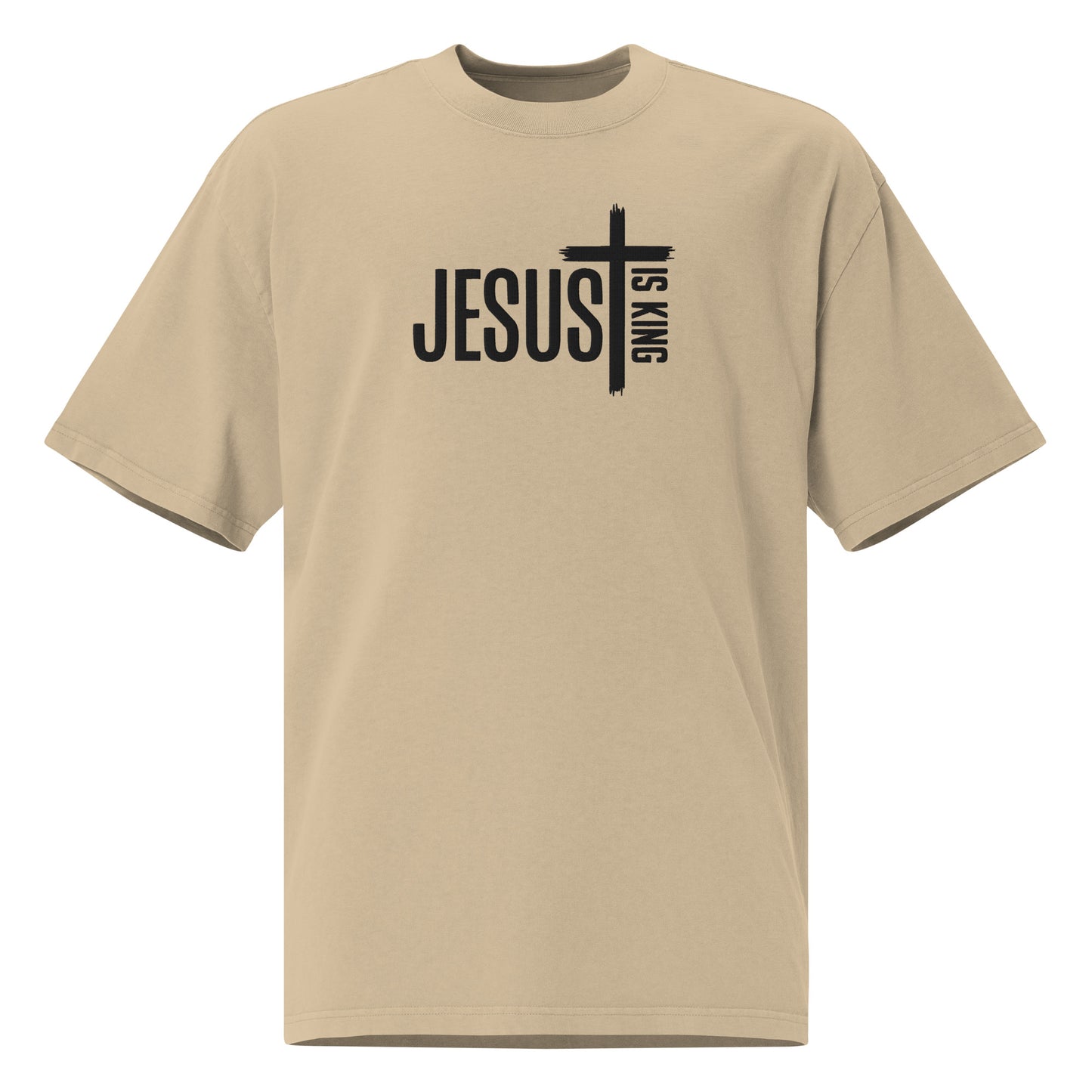 Jesus is King Embroidered Oversized Tee