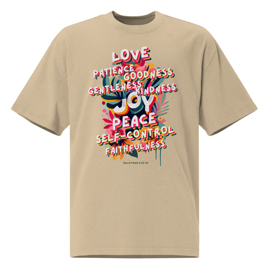 Fruit of the Spirit Oversized Tee (black text)