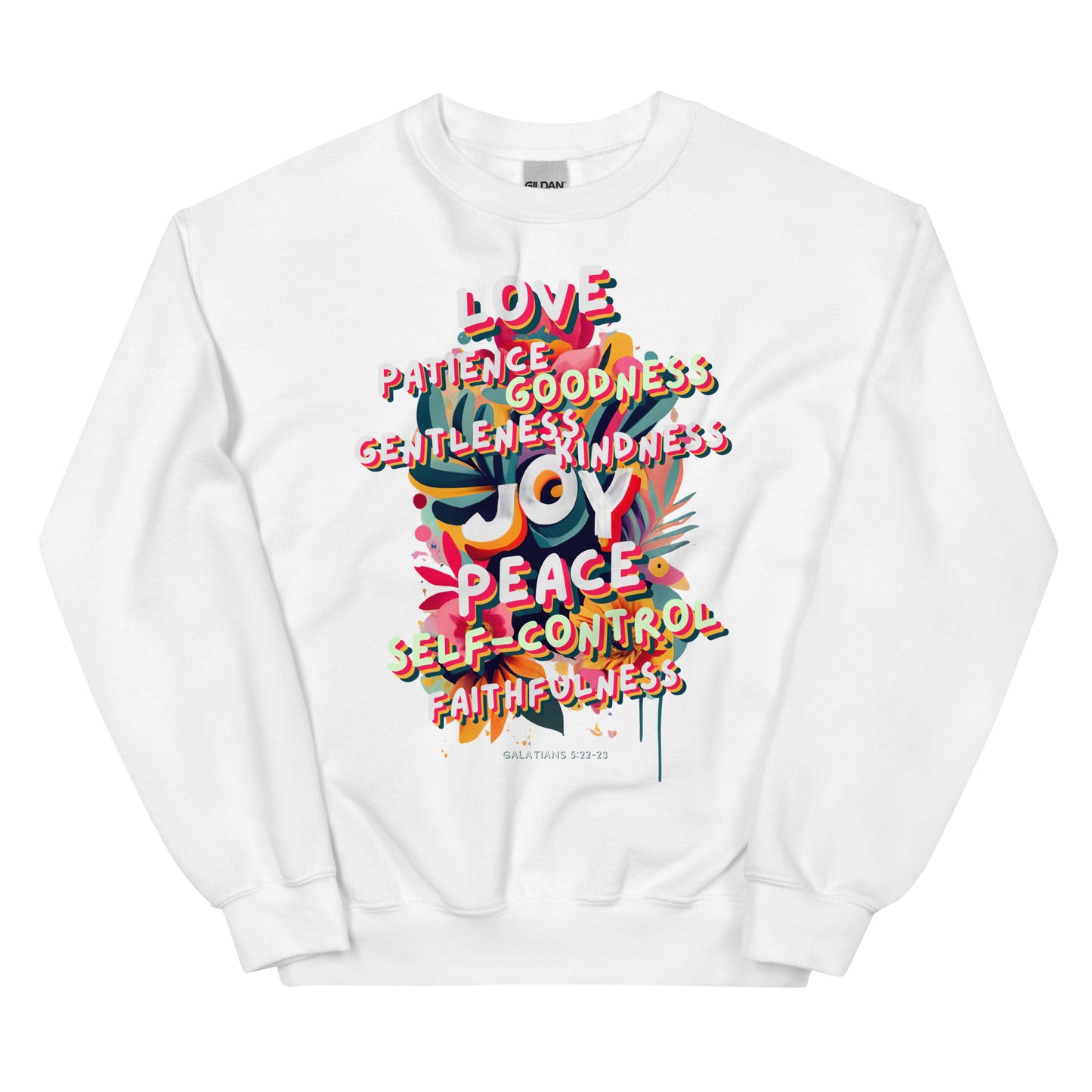 Fruit of the Spirit Crewneck (white text)